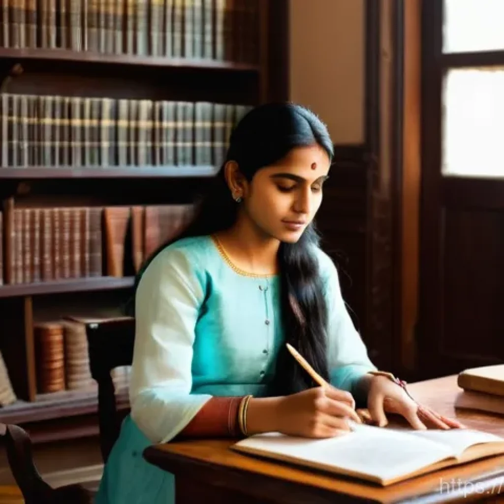 문화예술사 자격증 시험 일정 - **Prompt:** A young, determined Indian woman in her early twenties, wearing a traditional yet modern...
