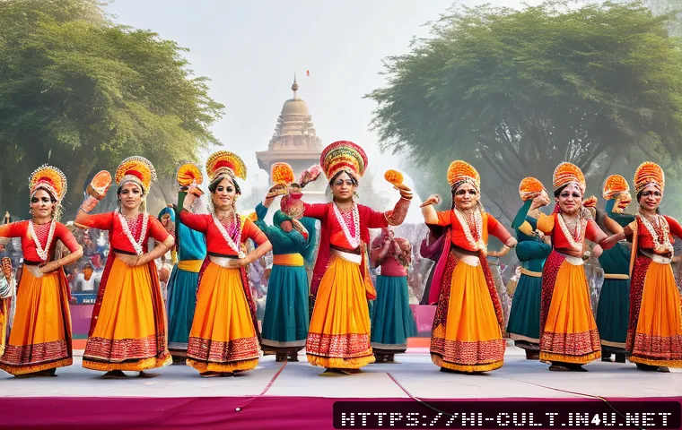 문화예술사 자격증에 대한 Q A - A vibrant cultural festival scene in India showcasing traditional folk art performances, with artist...